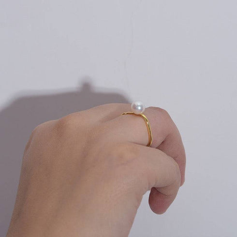 7-8mm Freshwater Pearl & Square Ring - House Of Pearls